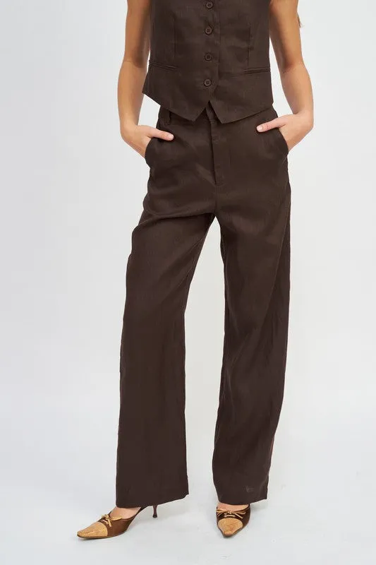 HIGH WAIST STRAIGHT LEG TROUSERS