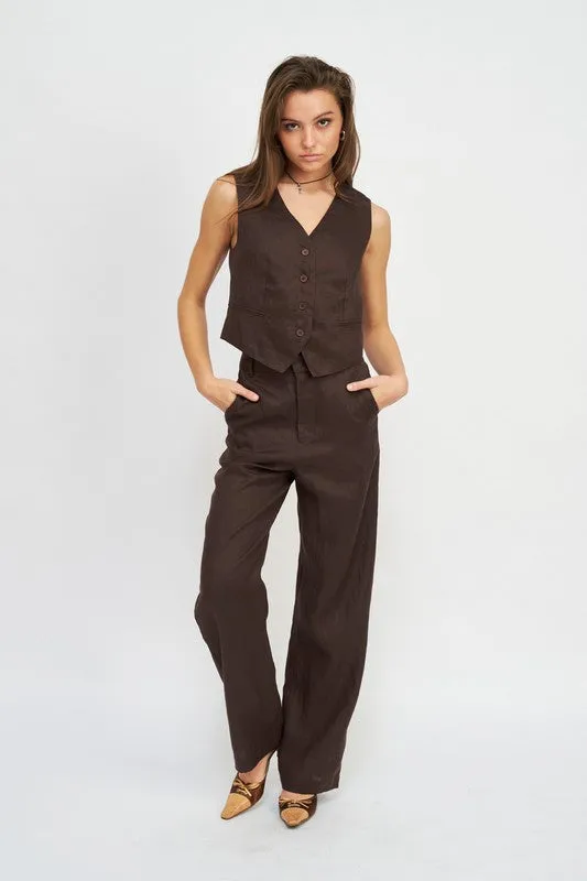 HIGH WAIST STRAIGHT LEG TROUSERS