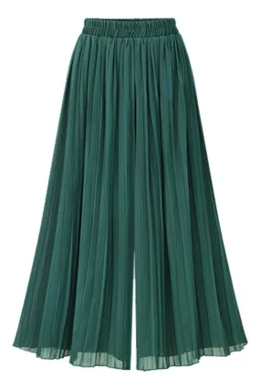 HIGH WAIST WIDE LEG CHIFFON PANTS