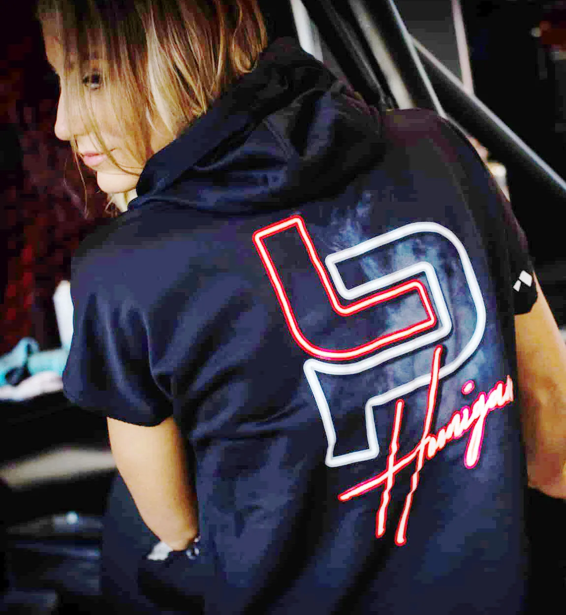 Hoonigan WOMEN'S Leah Pruett LP ENERGY Short Sleeve Pullover Hoodie