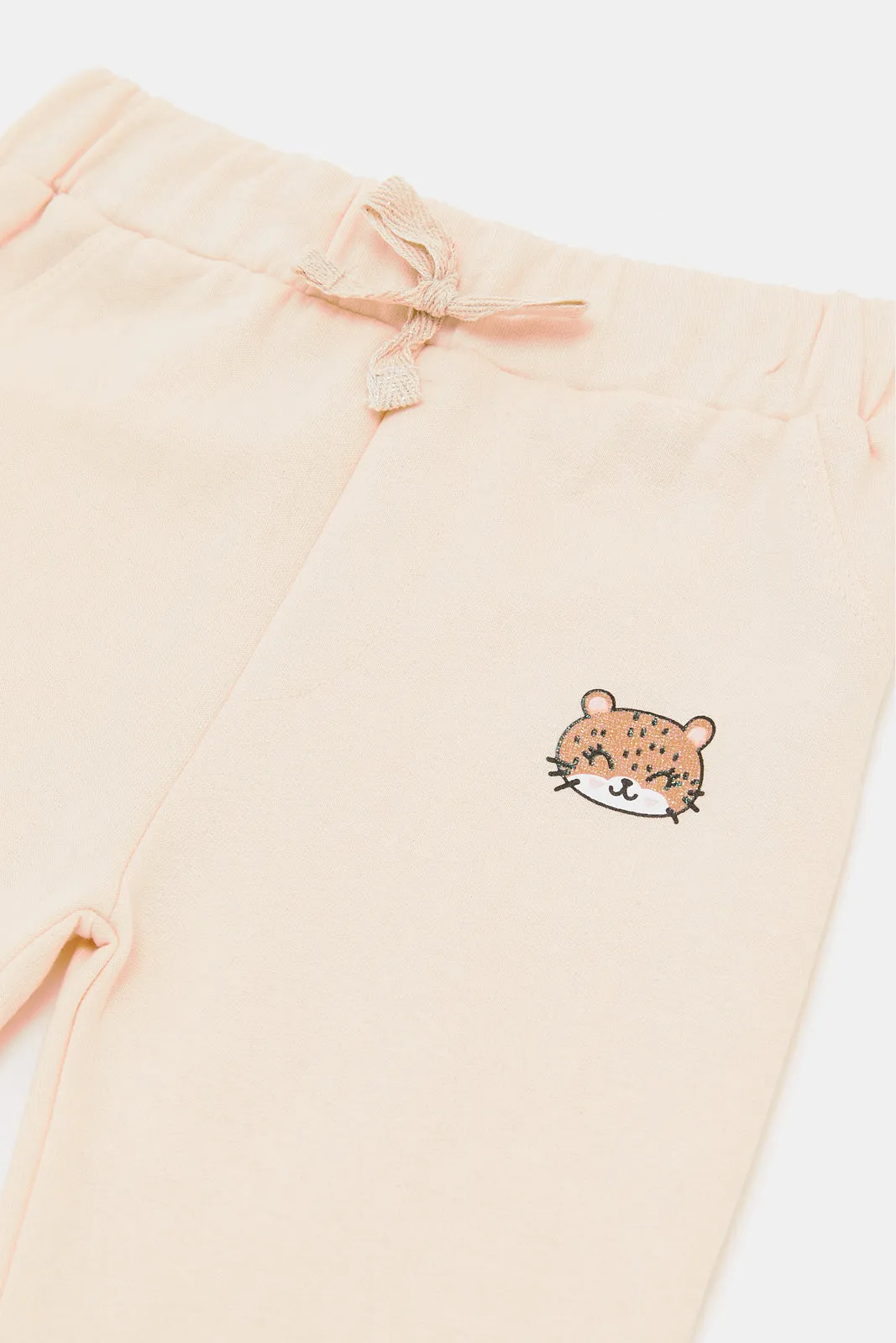 Infant Girls Coral Printed Active Pant