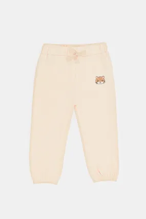 Infant Girls Coral Printed Active Pant