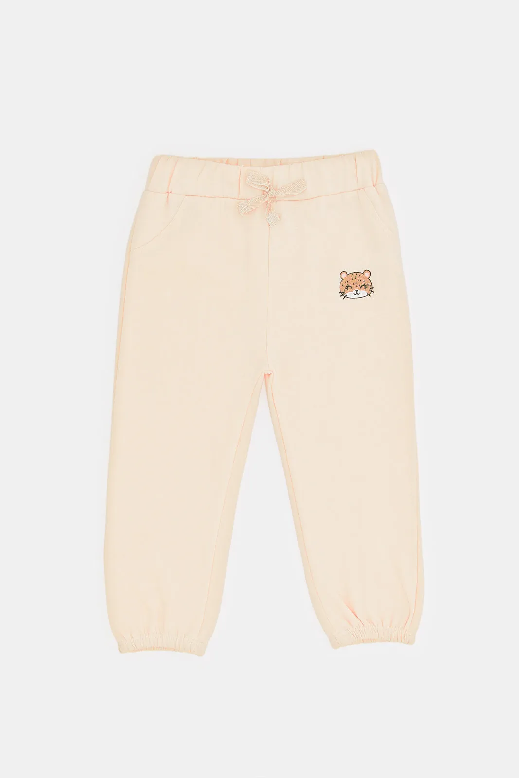 Infant Girls Coral Printed Active Pant