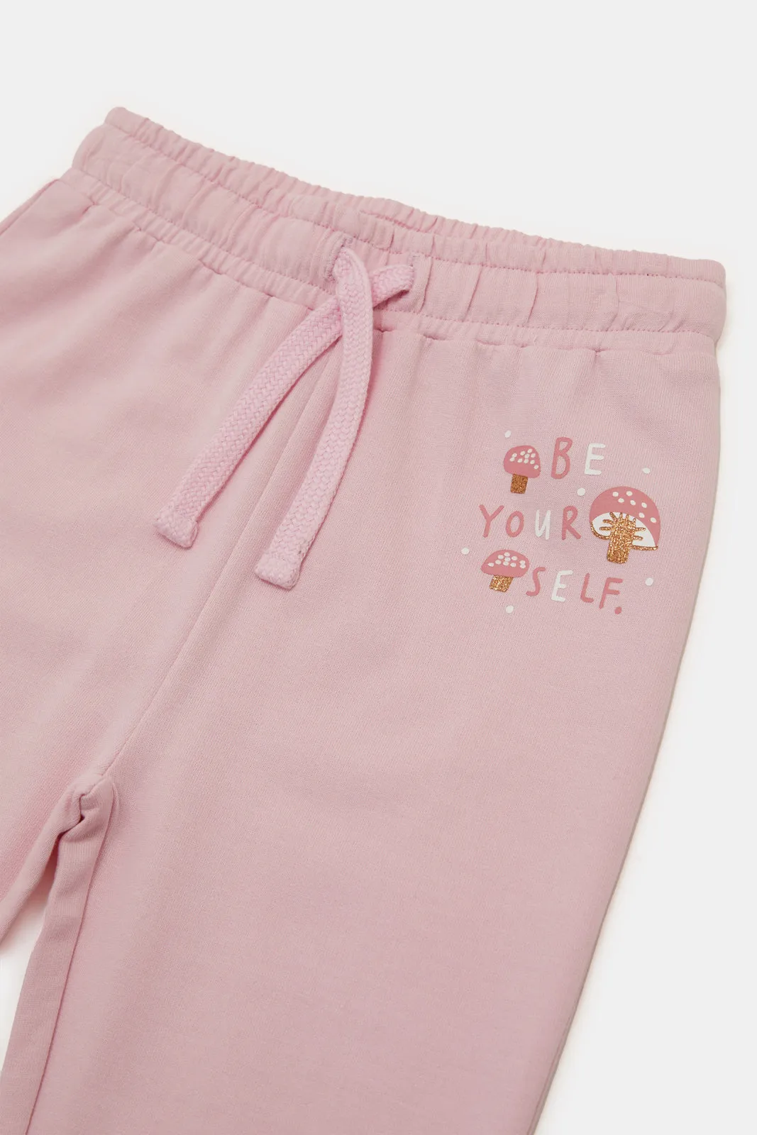 Infant Girls Pink Printed Active Pant