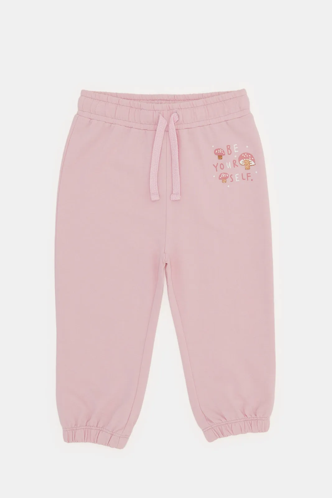 Infant Girls Pink Printed Active Pant