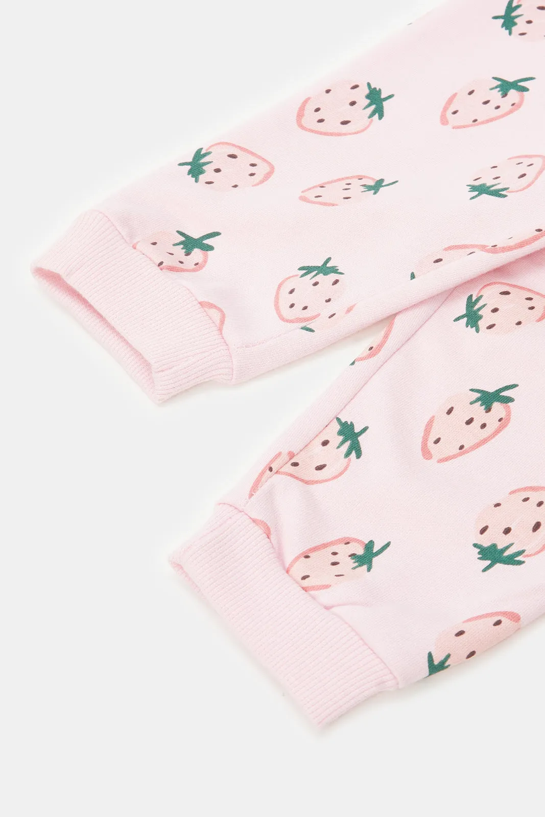 Infant Girls Pink Strawberry Print Active Pants