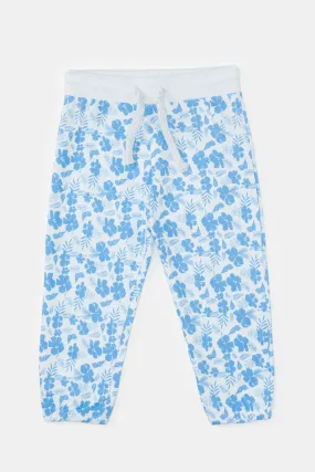 Infant Girls White Tropical Print Active Pant