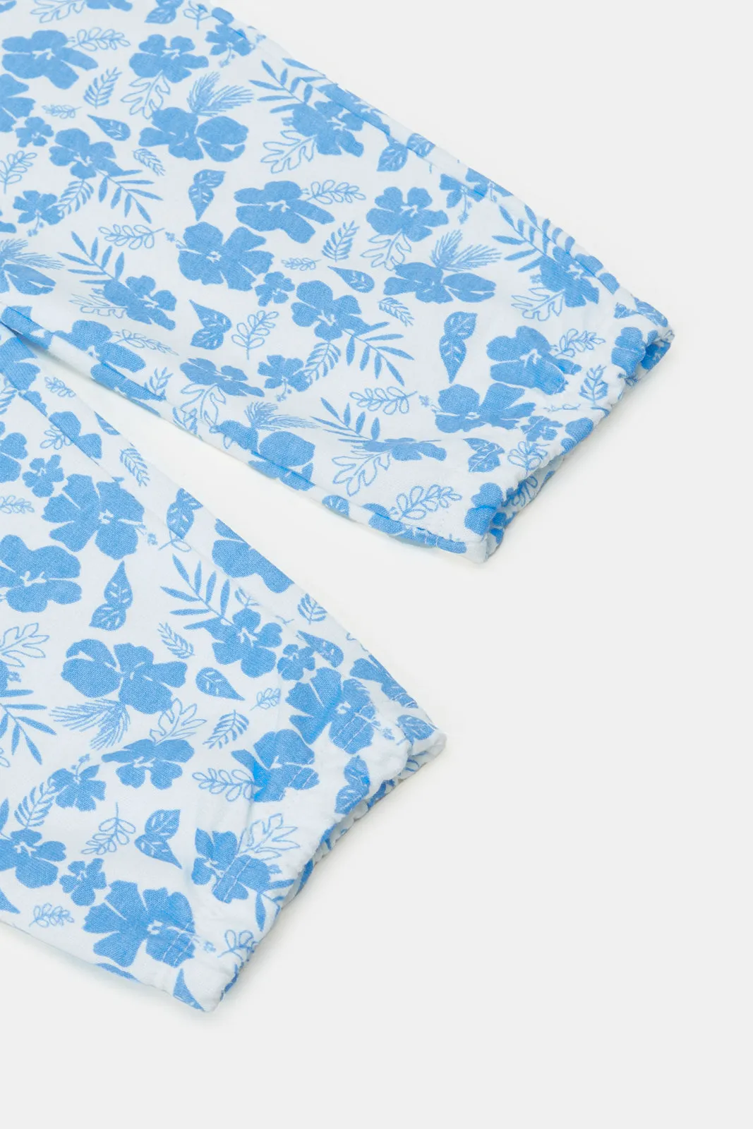 Infant Girls White Tropical Print Active Pant