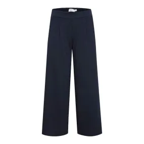 Kate Wide 3/4 Length Trouser - Navy
