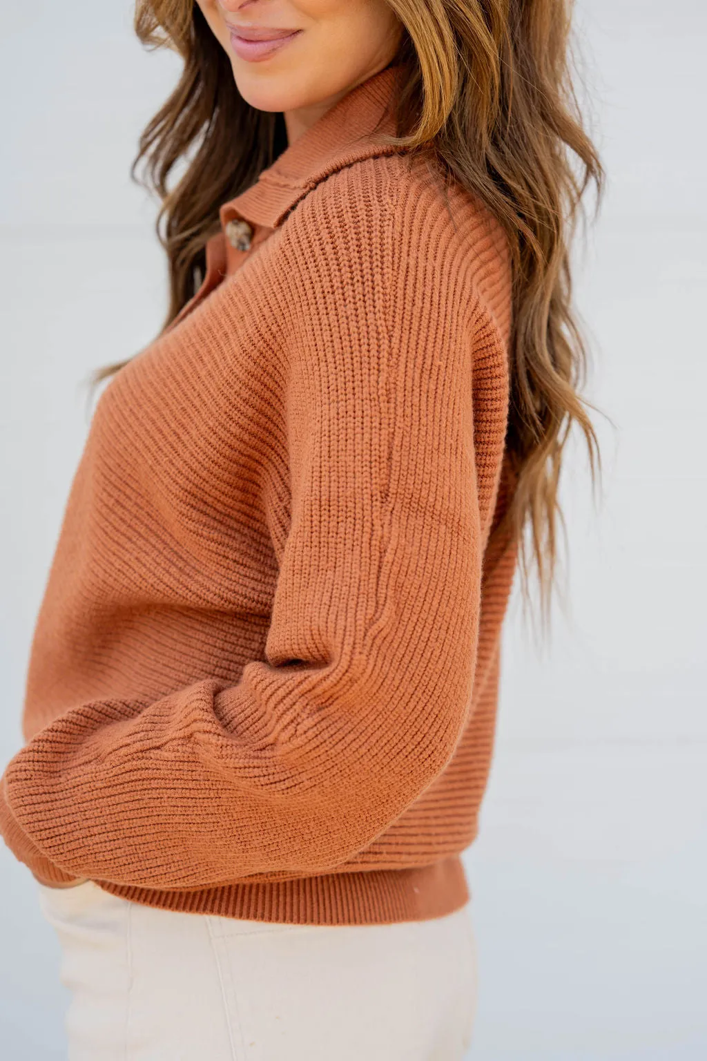 Knit Button Accented Pullover