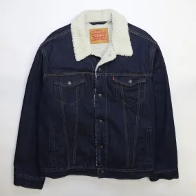 Levi's Denim Trucker Jacket Size Large Sherpa Lined
