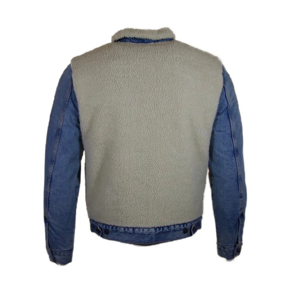 Levis Mens Denim Trucker Jean Jacket Panelled Sherpa Front Pockets Fit 77379