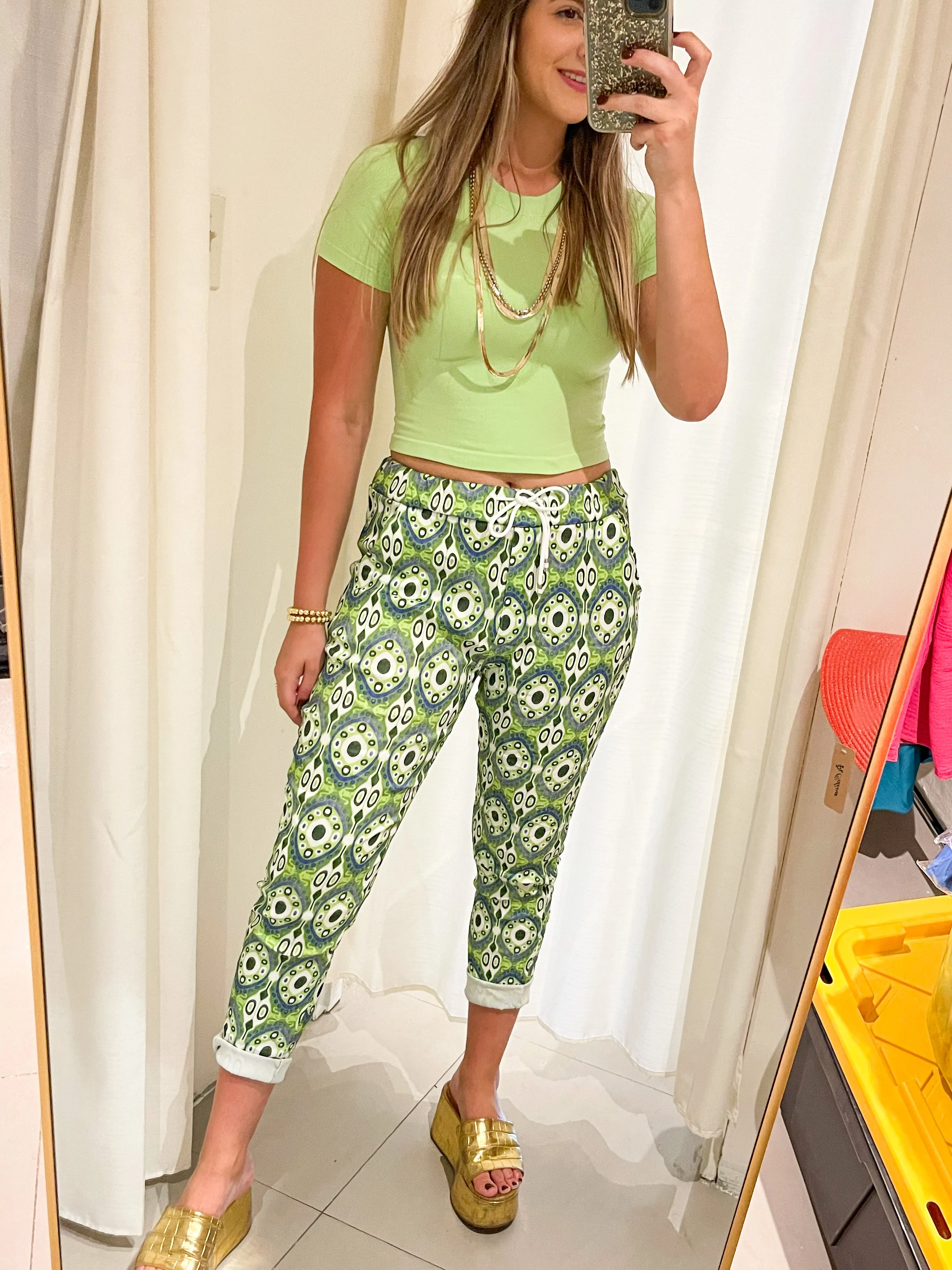 LIME GREEN/PURPLE -BLUE PRINT JOGGERS