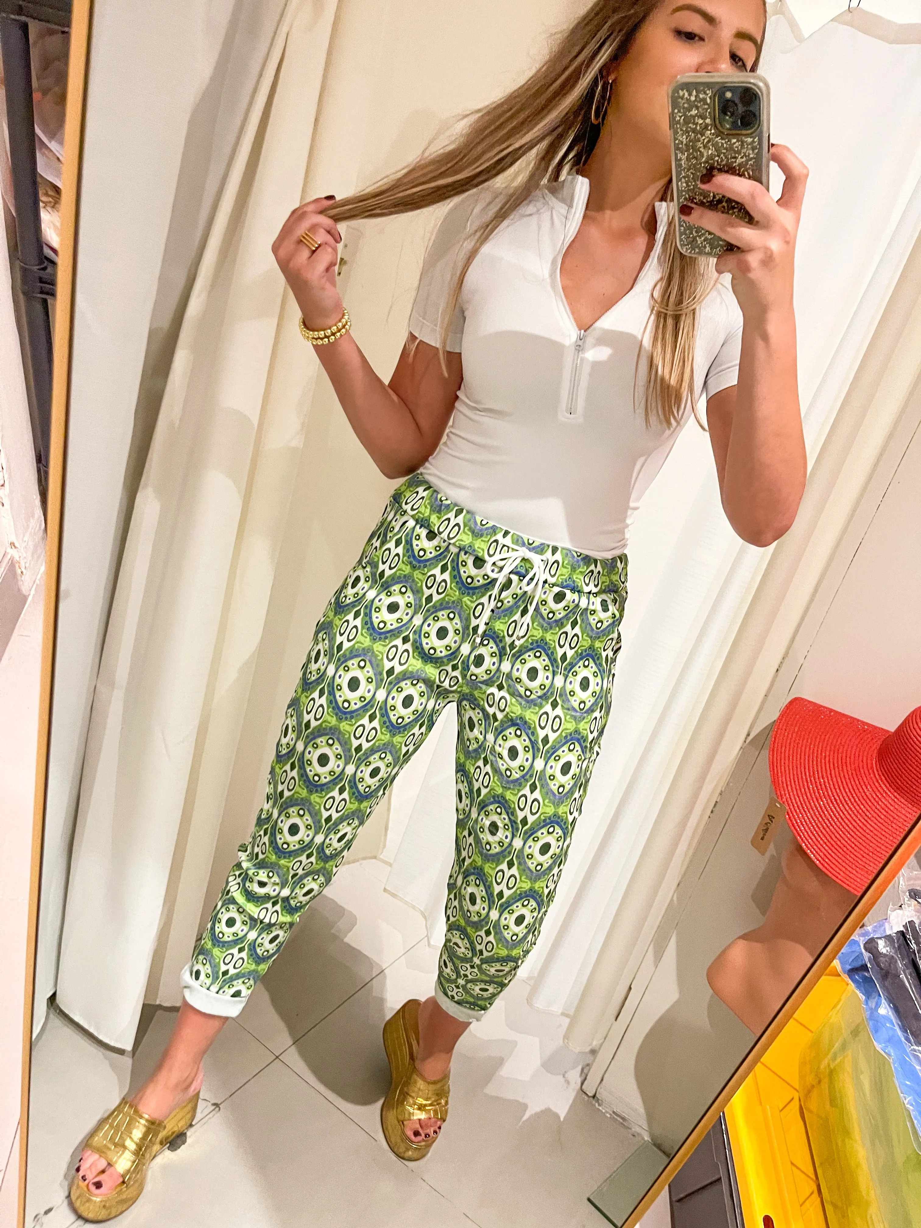 LIME GREEN/PURPLE -BLUE PRINT JOGGERS
