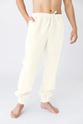 Linen joggers ivory - Gael
