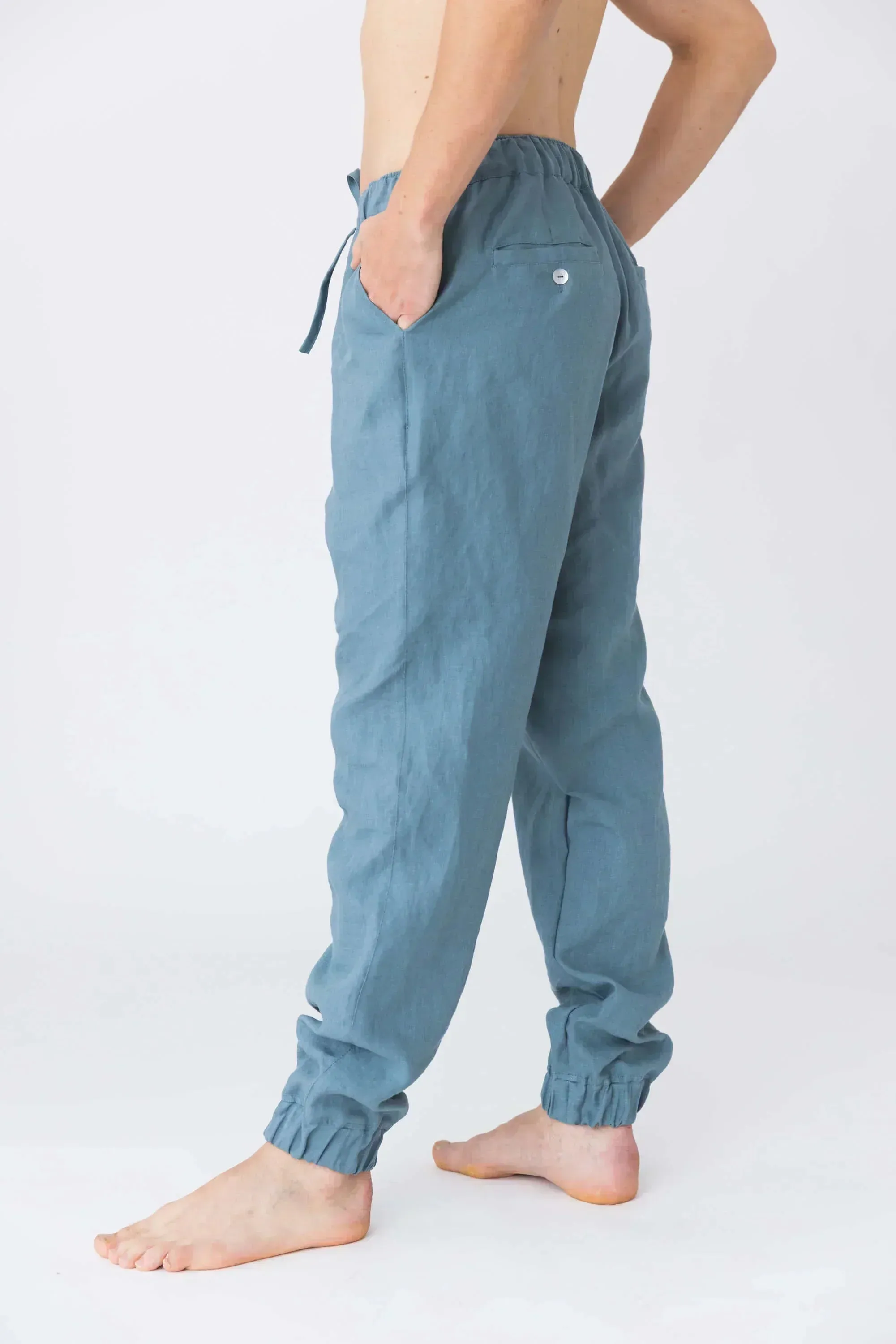 Linen joggers ivory - Gael