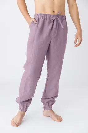 Linen joggers lilac - Gael