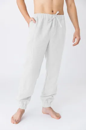 Linen joggers white - Gael