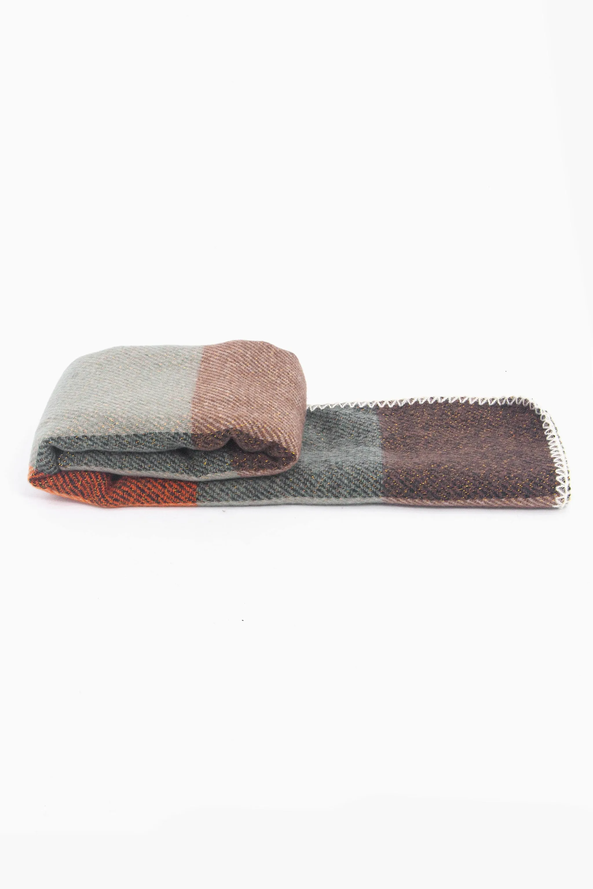 Logan Heavyweight Scarf - Burnt Orange, Check