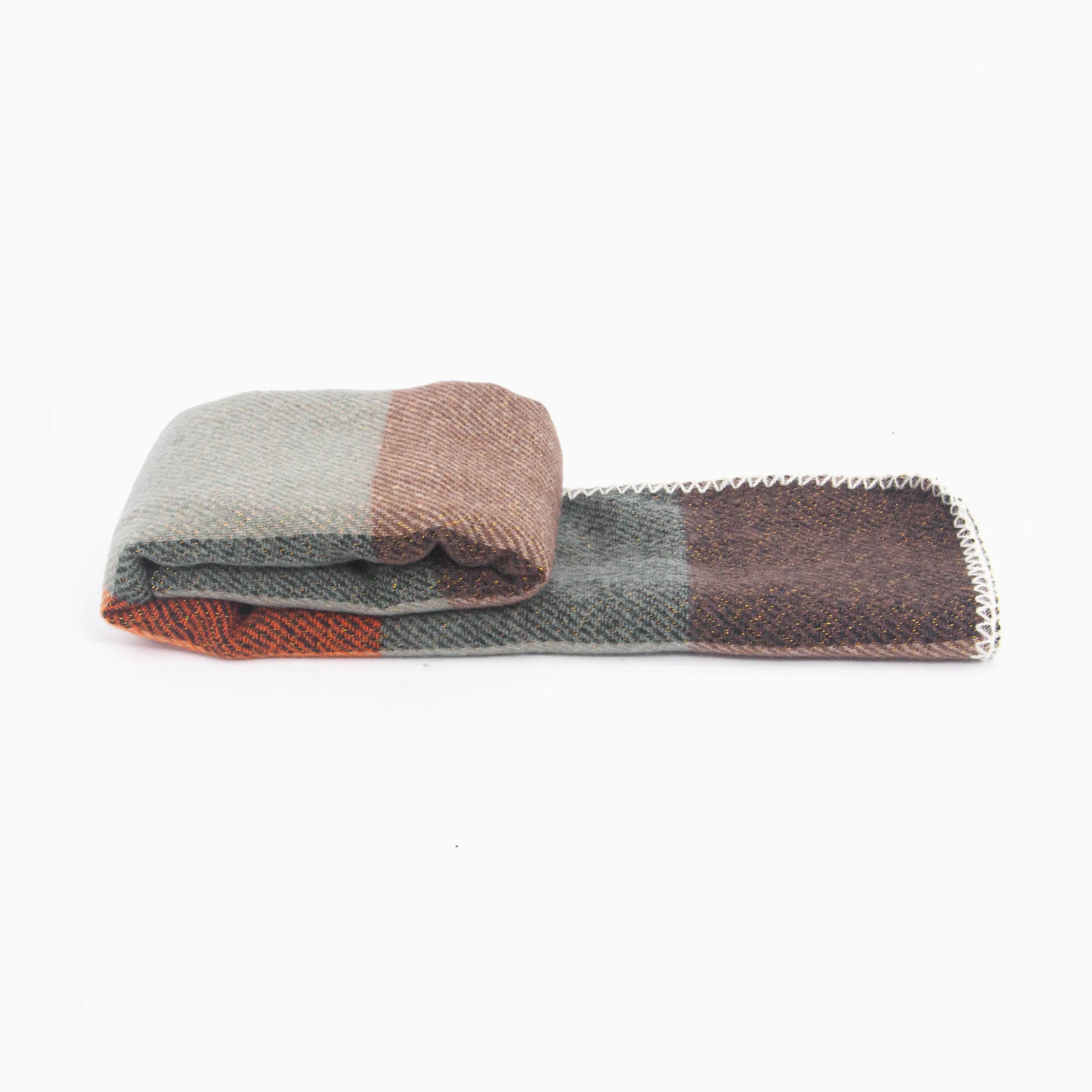 Logan Heavyweight Scarf - Burnt Orange, Check