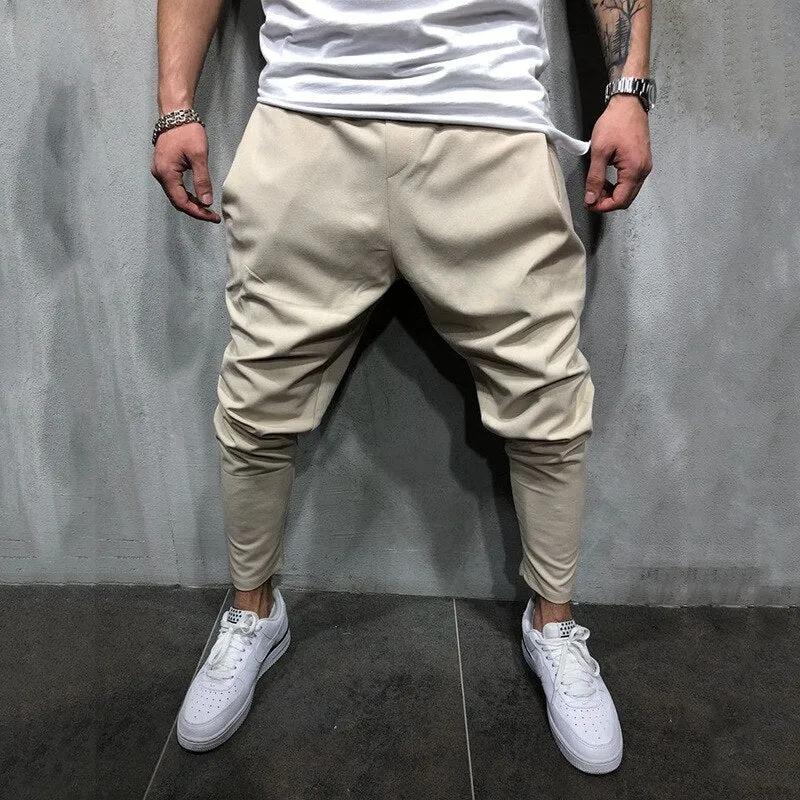 Men's Autumn Casual Monochromatic Harem Pants