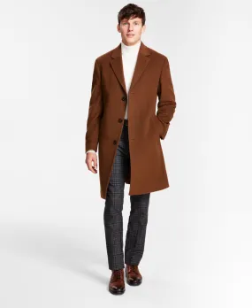 Michael Kors Mens Classic fit Overcoat Coat 40 R Brown Solid