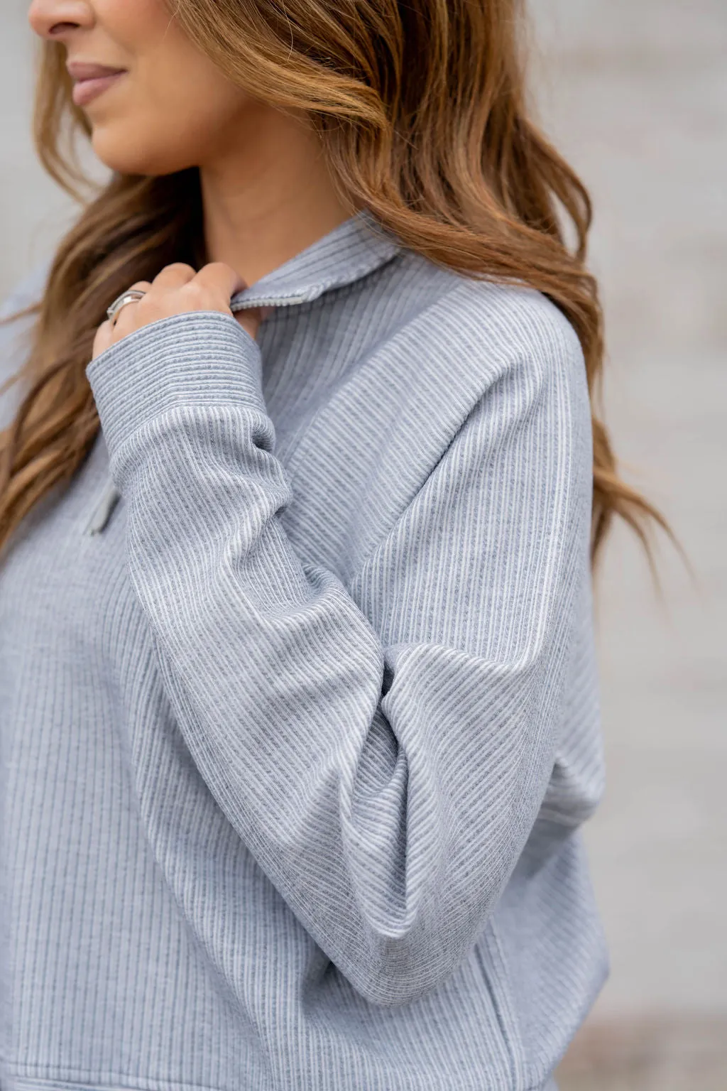 Mixed Textured Stripes Pullover