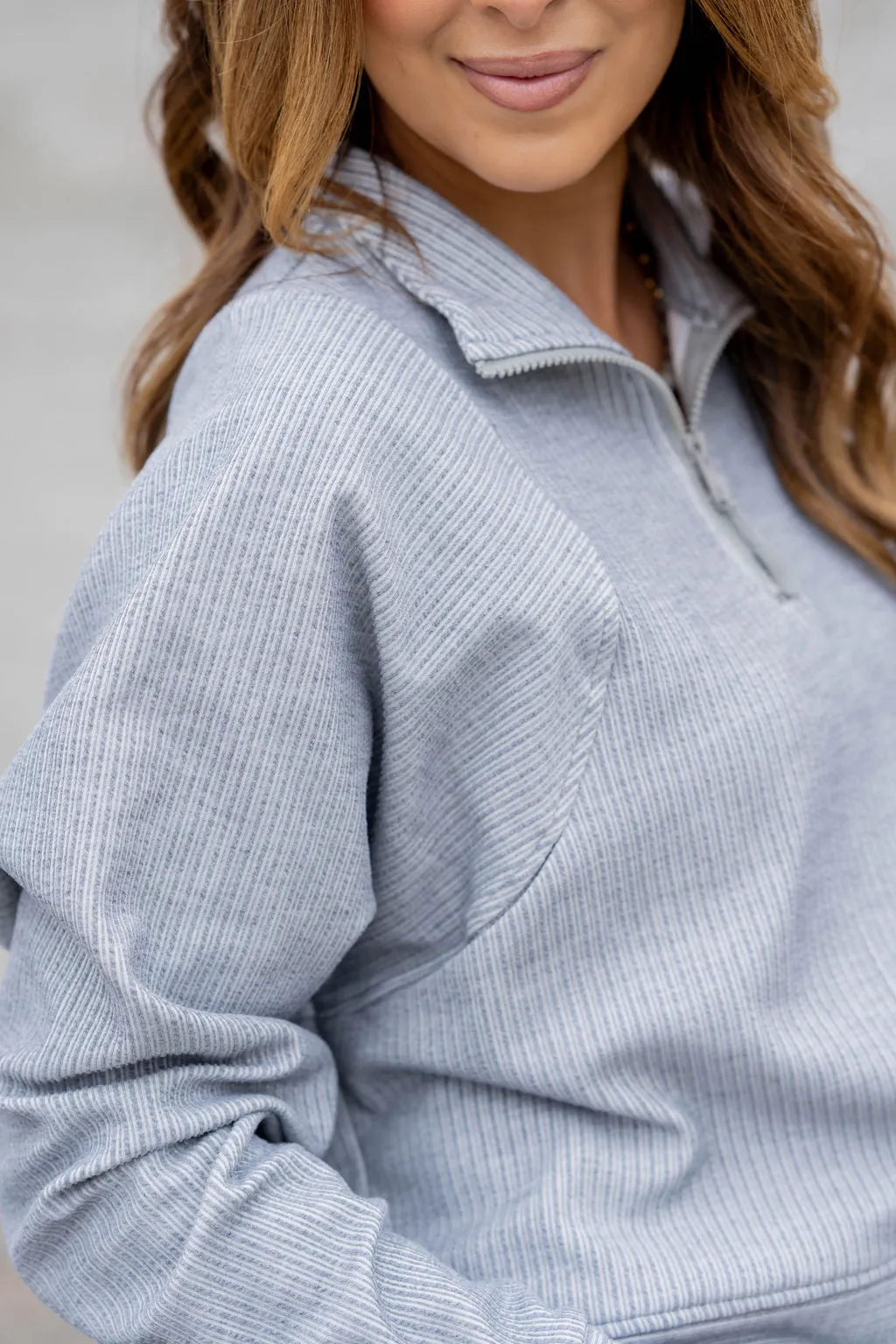 Mixed Textured Stripes Pullover