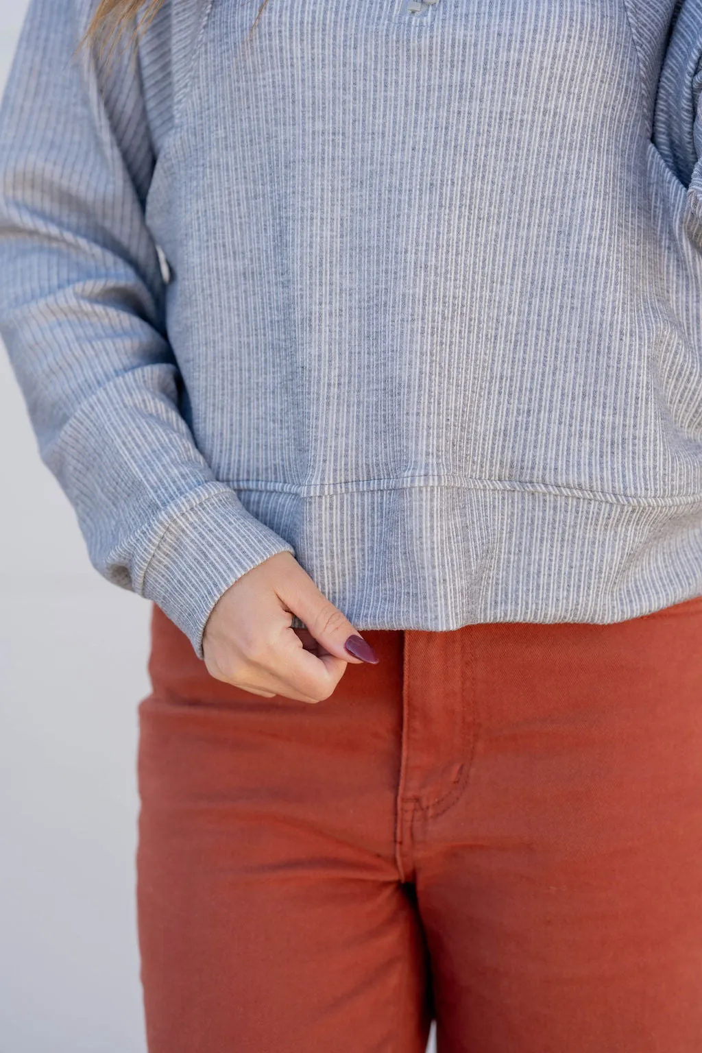 Mixed Textured Stripes Pullover