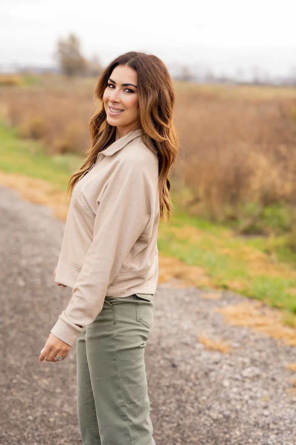 Mixed Textured Stripes Pullover