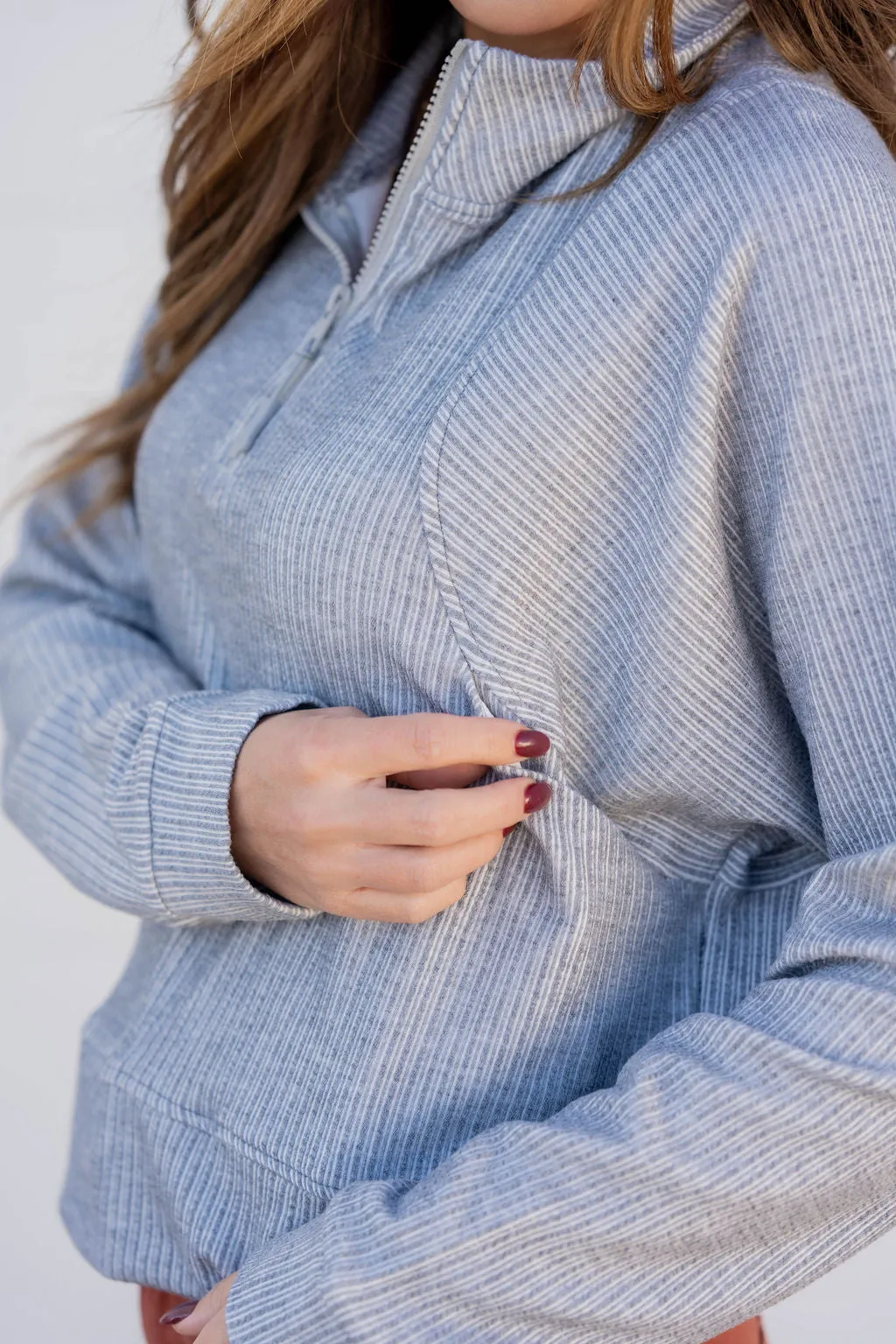 Mixed Textured Stripes Pullover