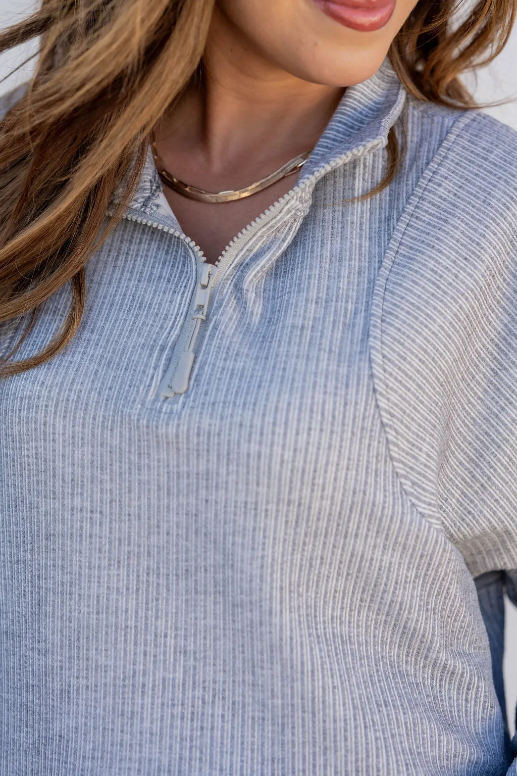 Mixed Textured Stripes Pullover