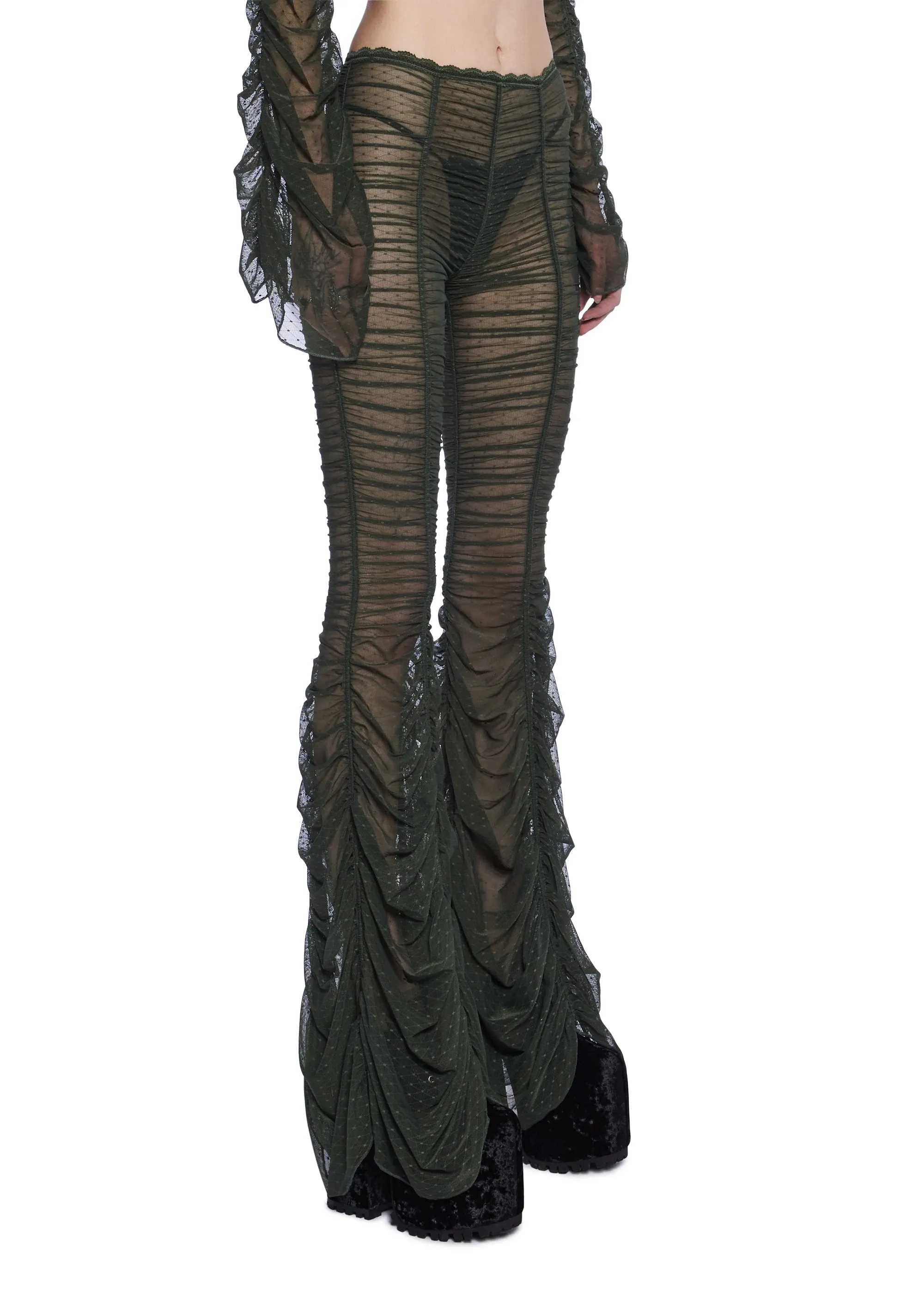 Moonchild Elegance Flared Pants - Olive