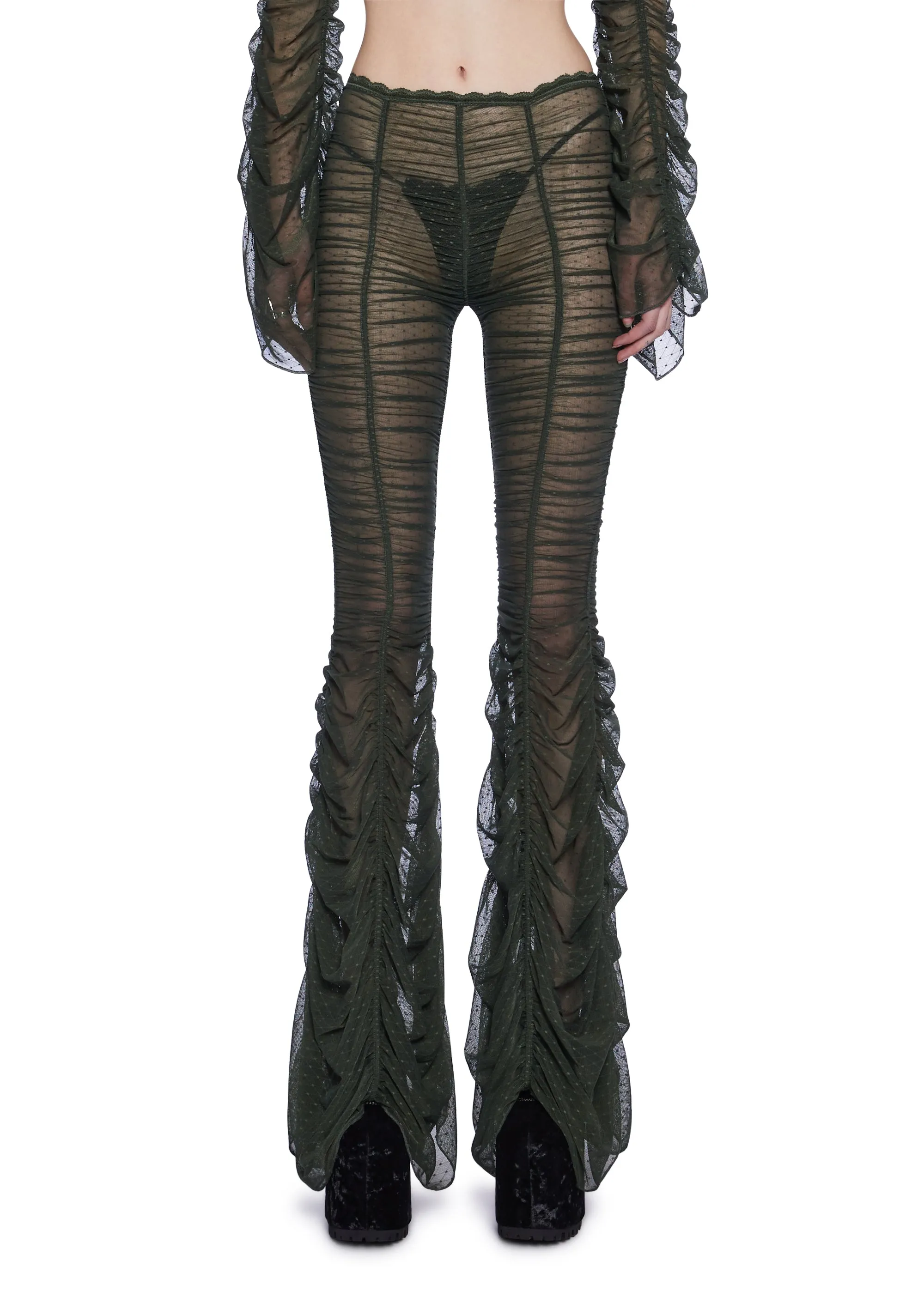 Moonchild Elegance Flared Pants - Olive