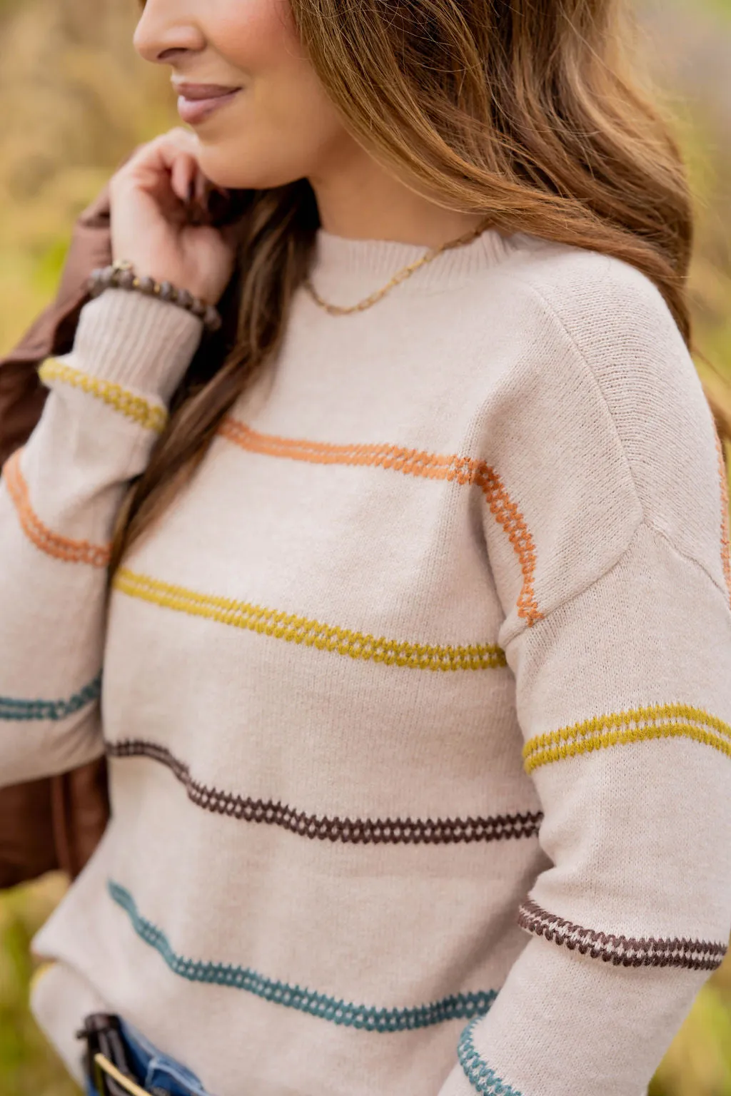 Multicolored Zig Zag Stripes Sweater