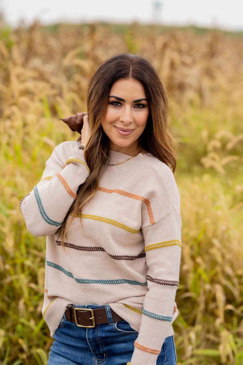 Multicolored Zig Zag Stripes Sweater