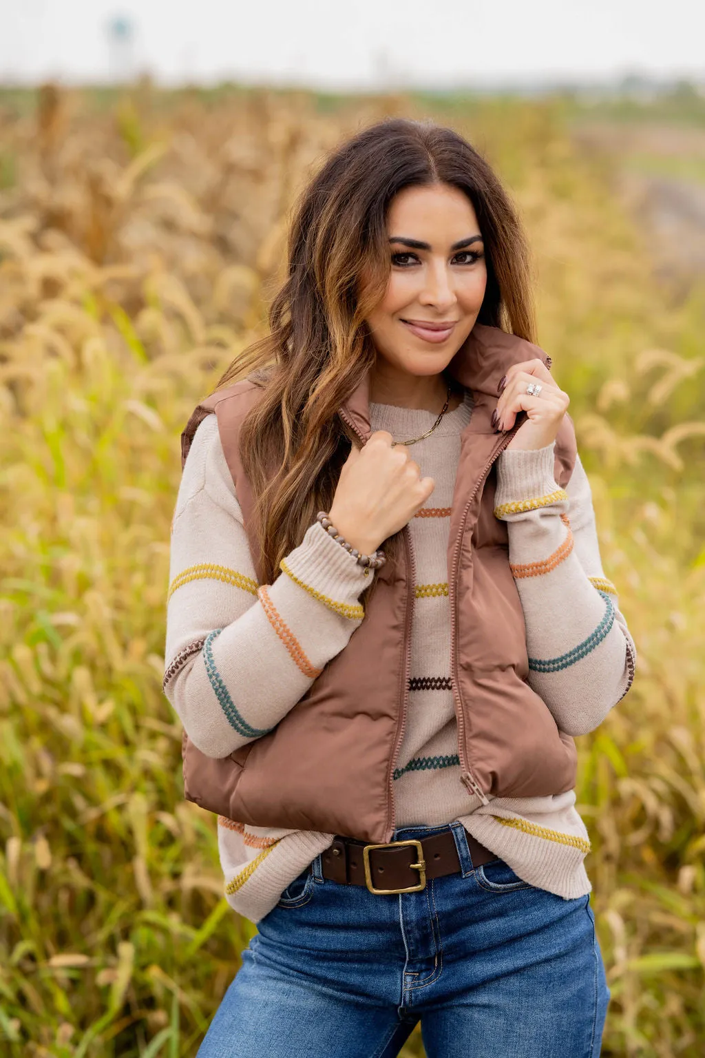 Multicolored Zig Zag Stripes Sweater