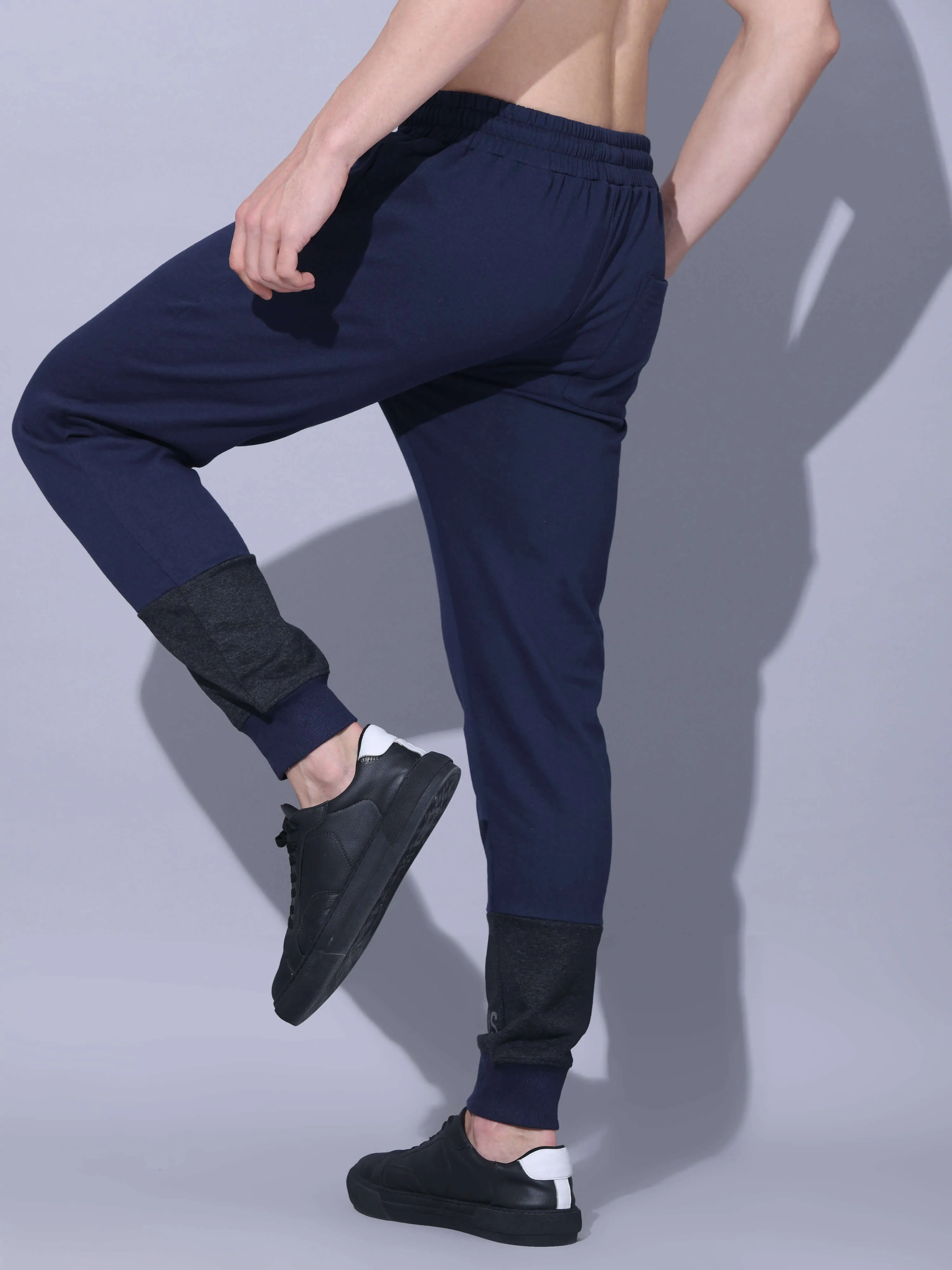 Navy Joggers With Adjustable Draw String
