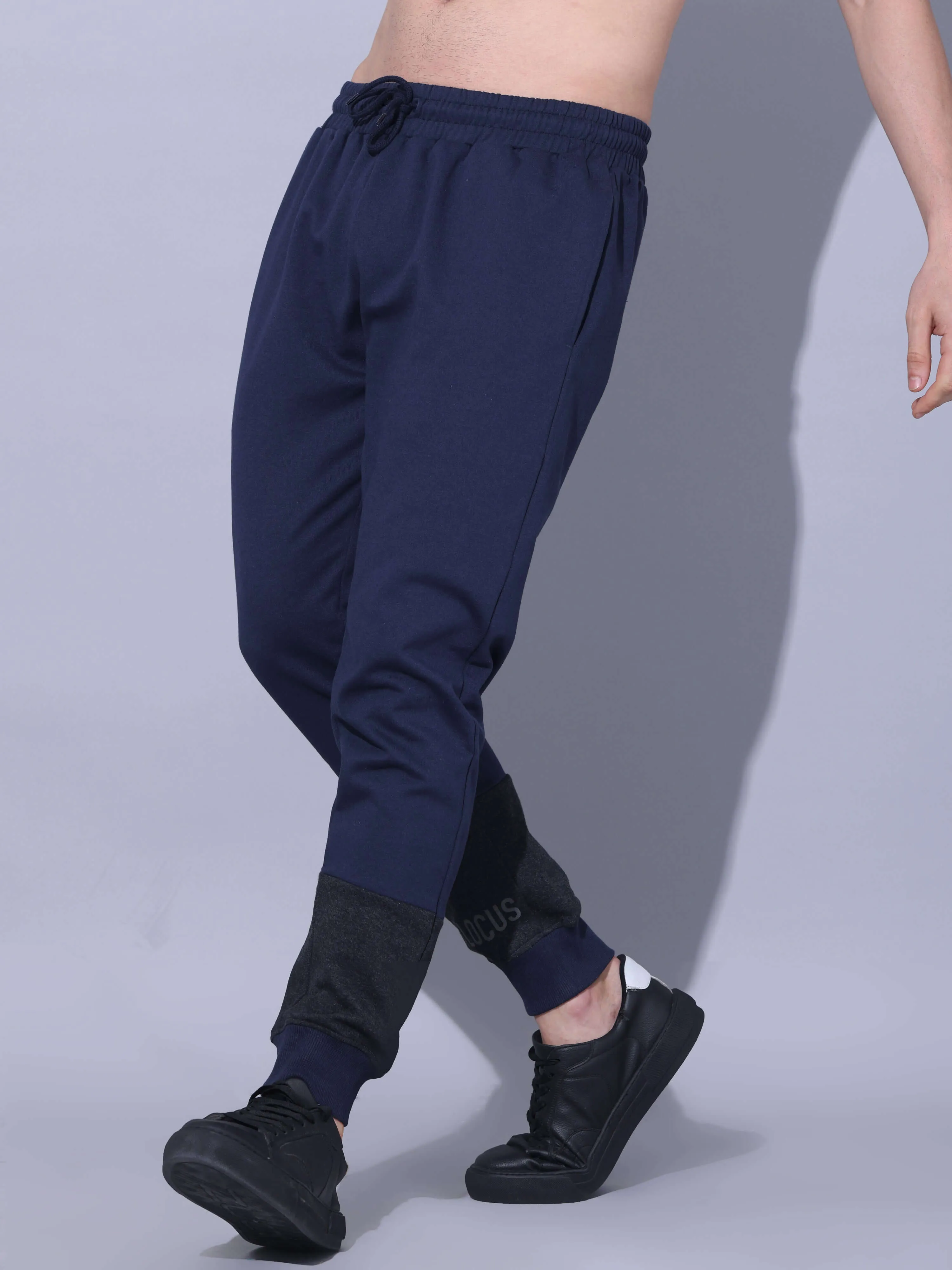 Navy Joggers With Adjustable Draw String