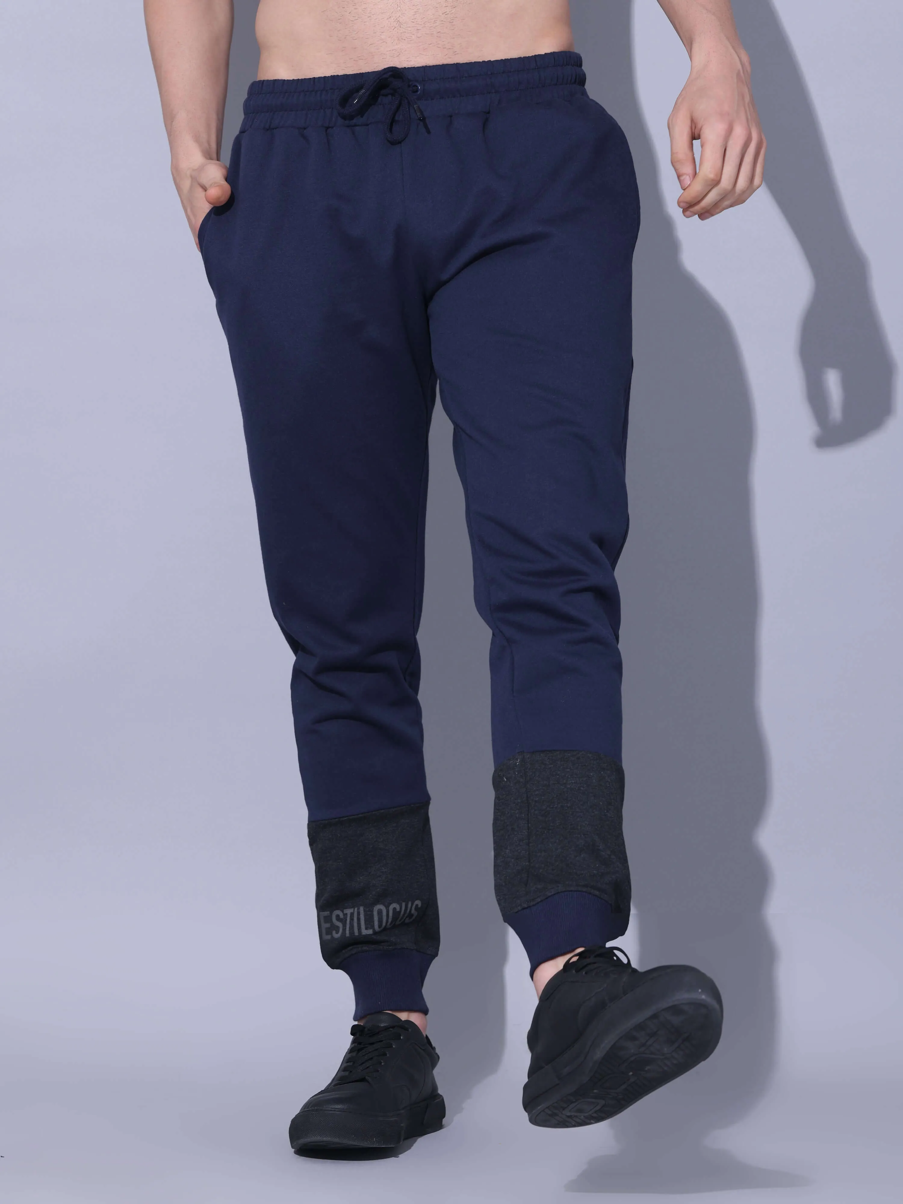 Navy Joggers With Adjustable Draw String