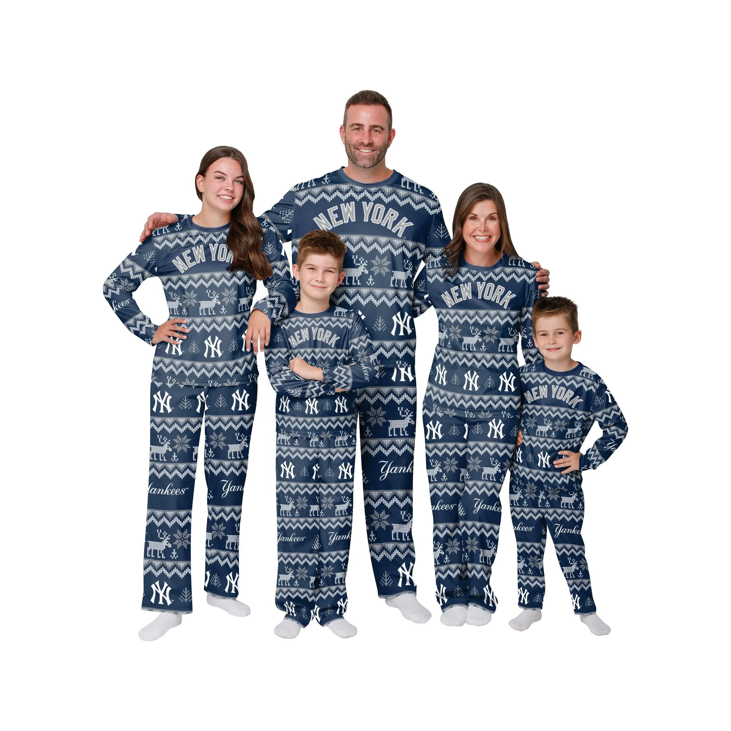 New York Yankees MLB Ugly Pattern Family Holiday Pajamas