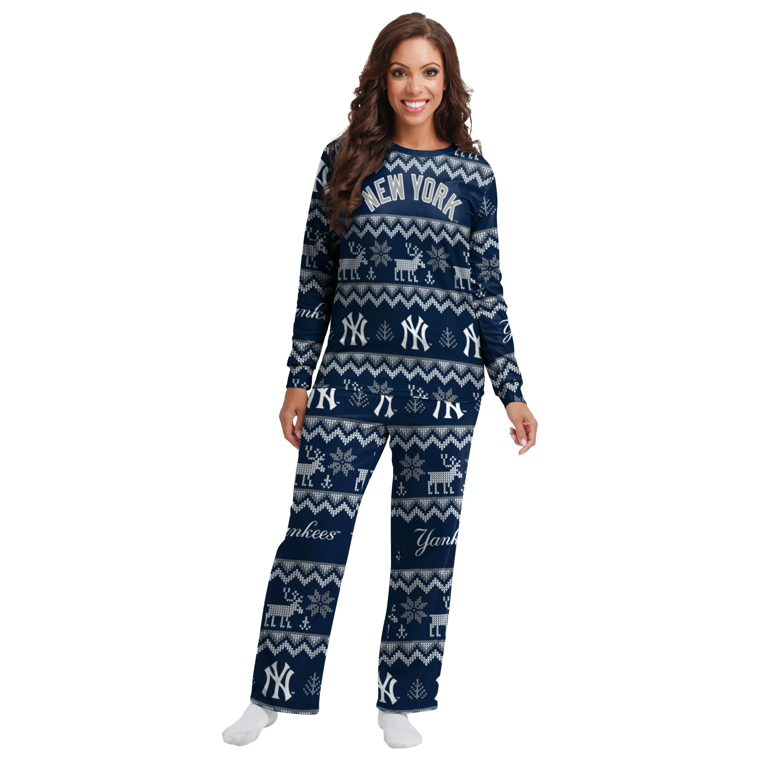 New York Yankees MLB Ugly Pattern Family Holiday Pajamas