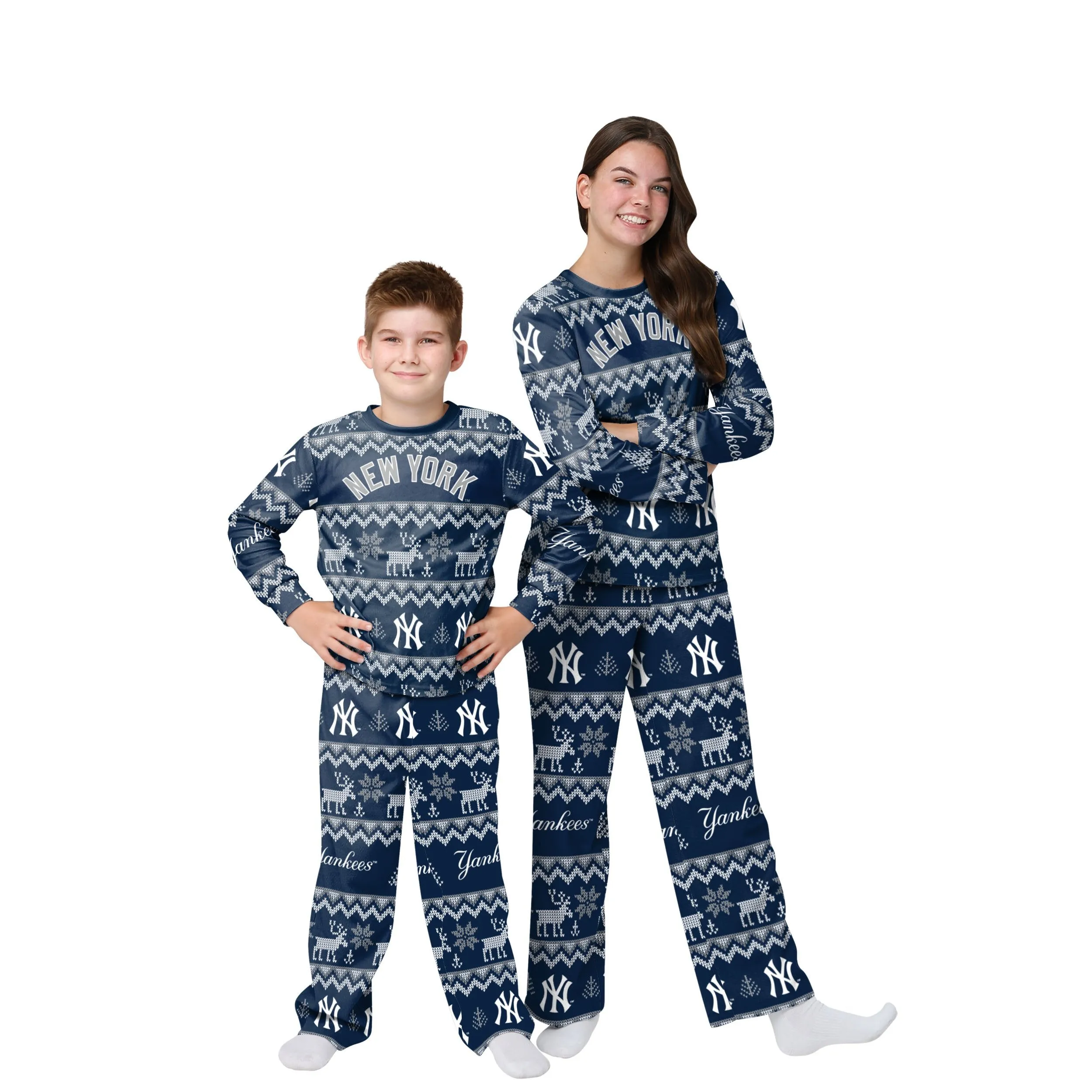 New York Yankees MLB Ugly Pattern Family Holiday Pajamas