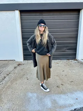 Olive Slip Skirt