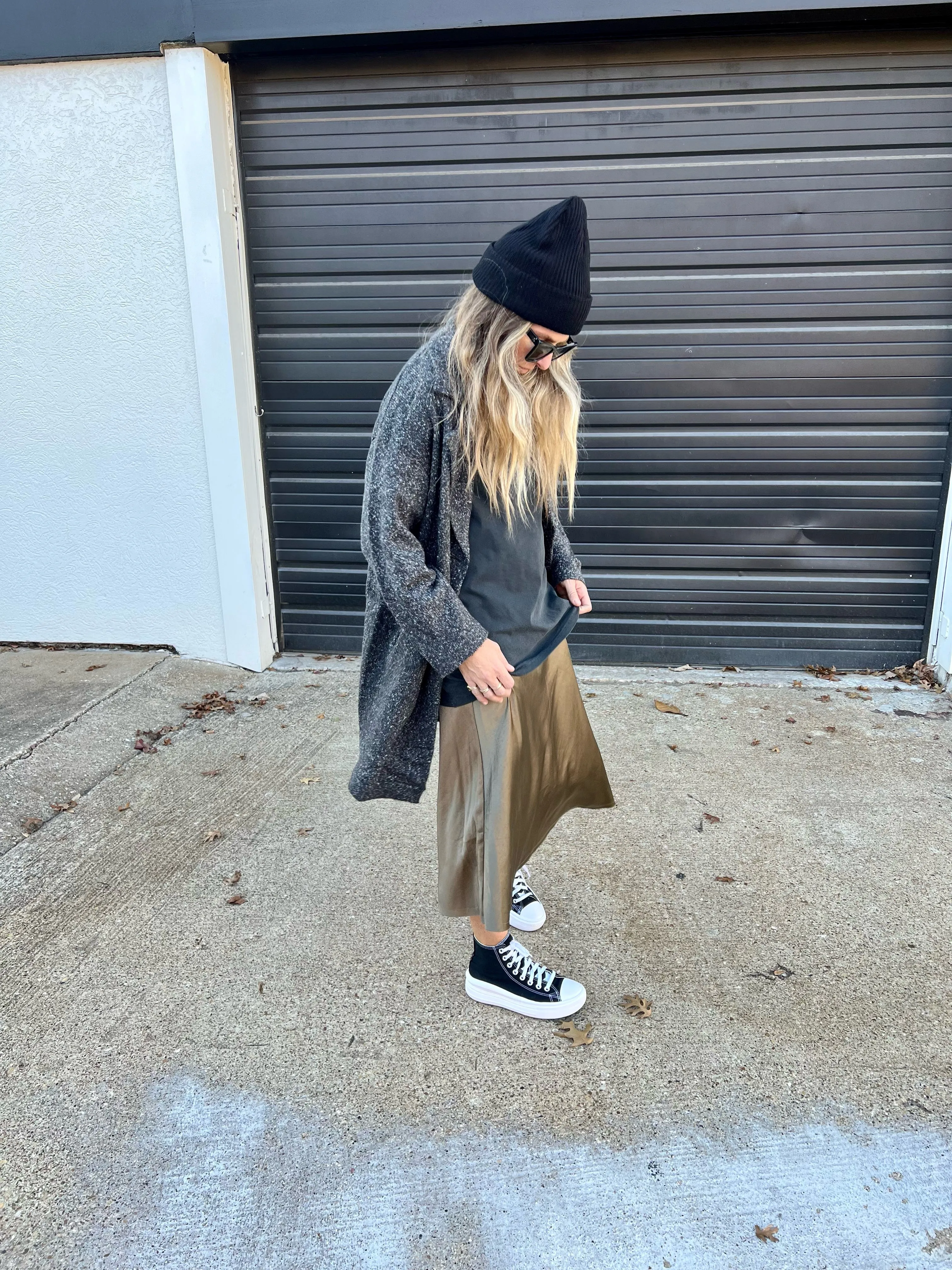 Olive Slip Skirt
