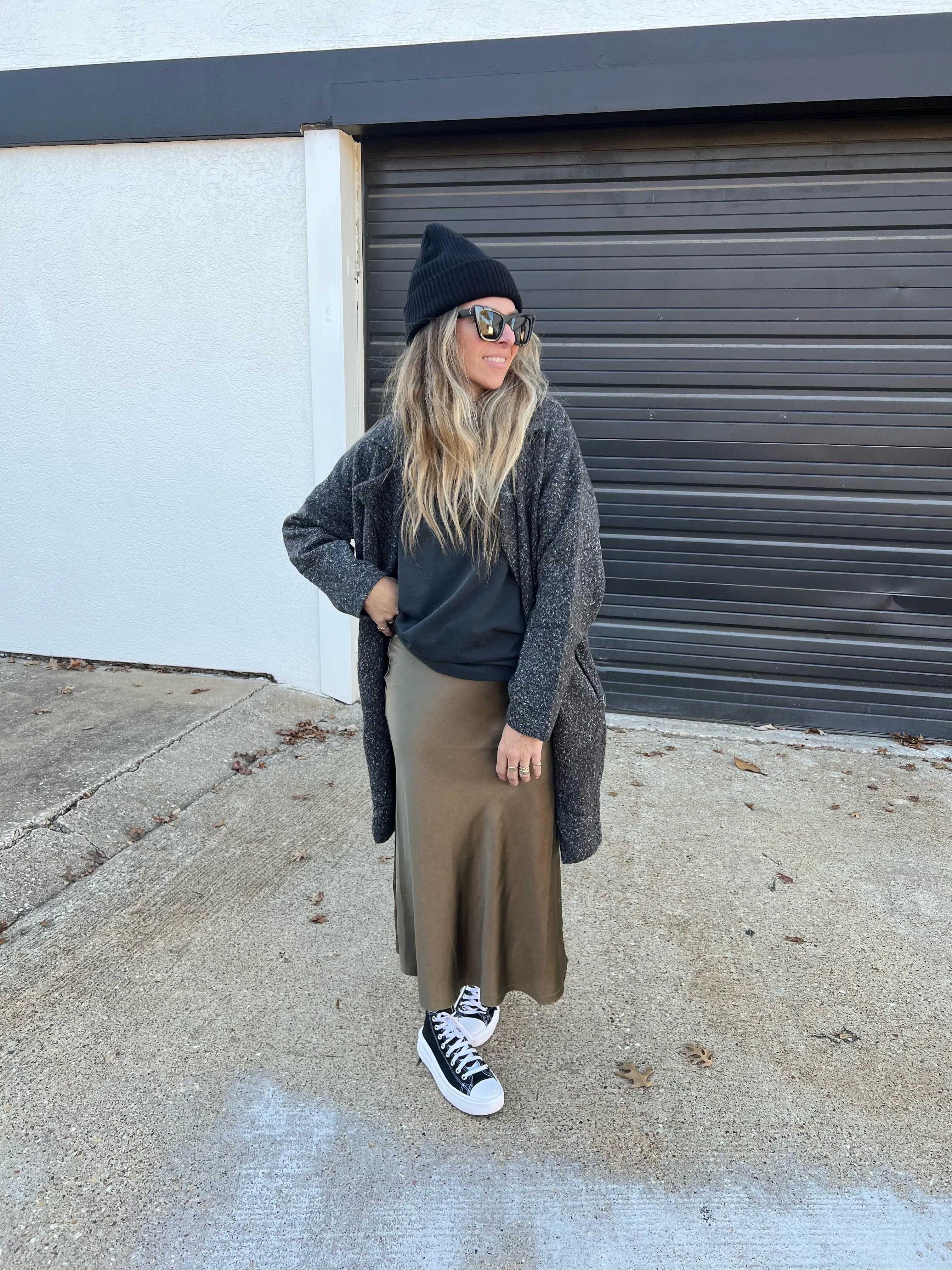 Olive Slip Skirt