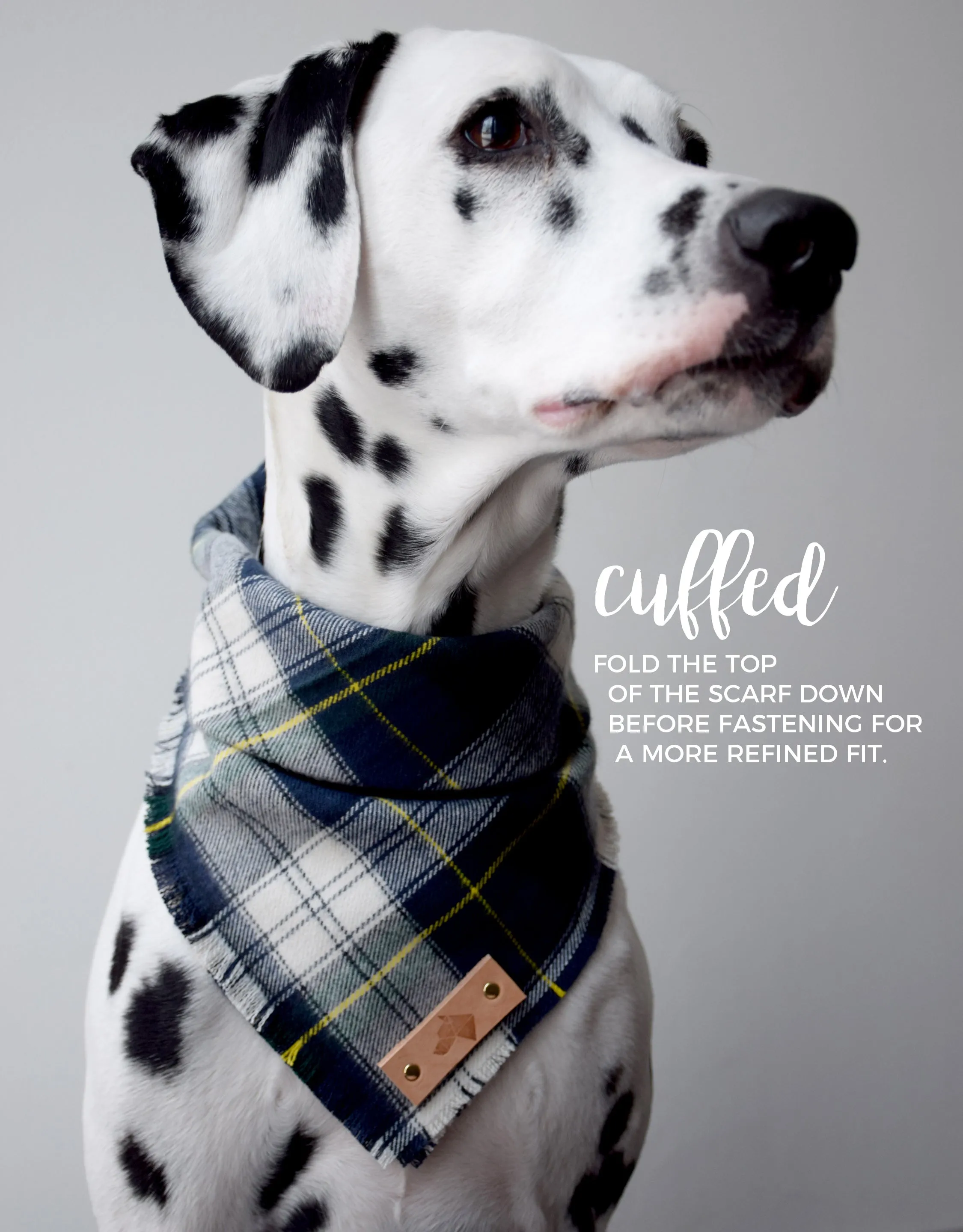 PACIFIC Fringed Flannel Dog Bandana - Snap/Tie On Cotton Scarf