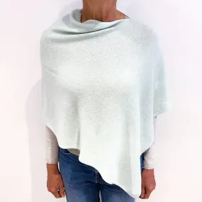 Pale Mint Cashmere Lightweight Poncho One Size