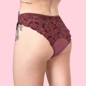 Period Panty – Roter Slip mit Spitze (strong flow)