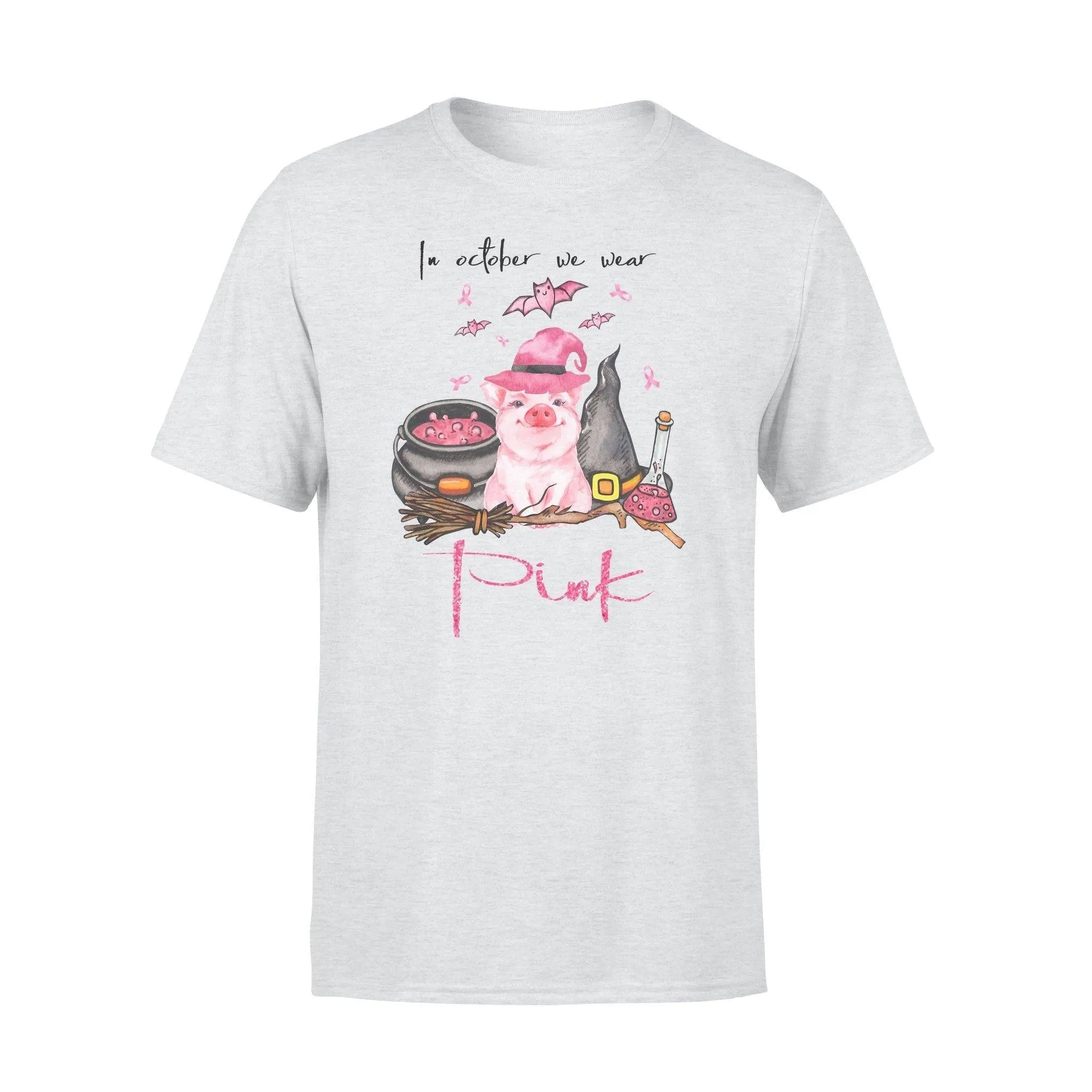 Pig, Witch, Breast Cancer In October We Wear Pink - Standard T-shirt